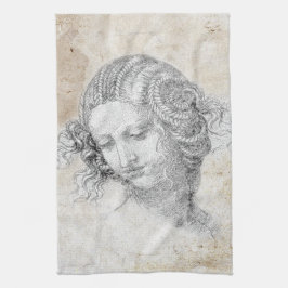 Leonardo DaVinci schets Leda perkament Elegante Ku Theedoek