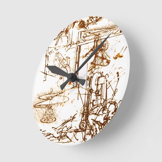 Leonardo DaVinci schetste wandklok (Hoek)