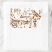 Leonardo DaVinci schetste ziekjes Rechthoekige Sticker (Tas)