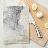 Leonardo DaVinci Sketch Leda Parchment Elegant Art Theedoek (Quarter Fold)