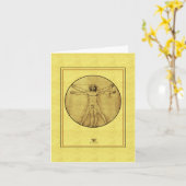 Leonardo de Vinci "Man van Vitruvius" Kaart (Gele Bloem)