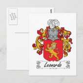 Leonardo Family Crest Briefkaart (Voorkant / Achterkant)