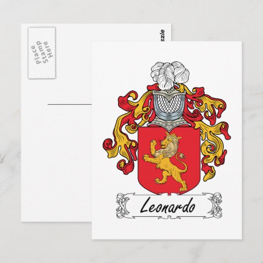 Leonardo Family Crest Briefkaart (Voorkant / Achterkant)