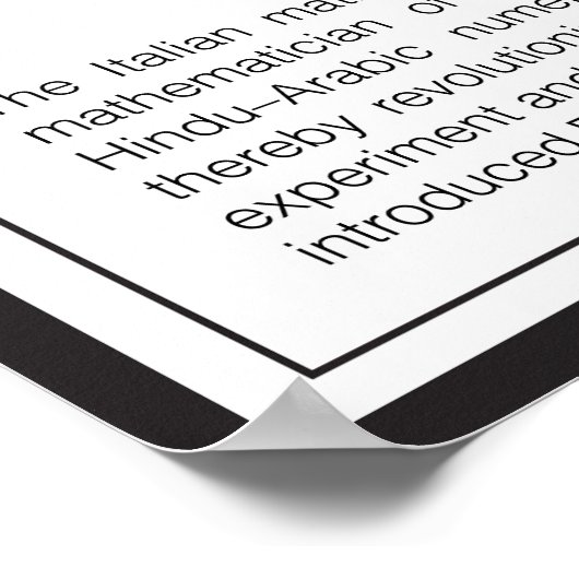 Leonardo Fibonacci Poster (Hoek)