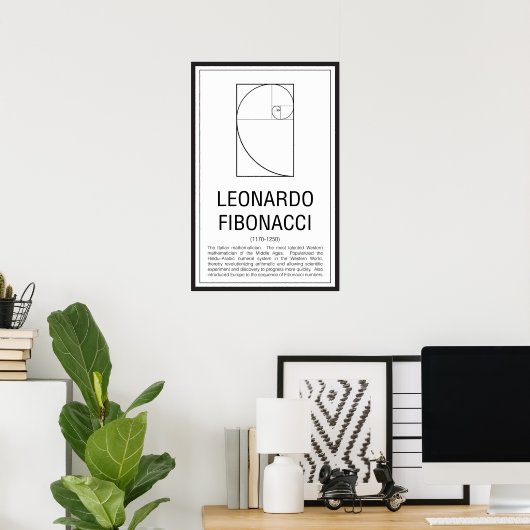 Leonardo Fibonacci Poster (Thuiskantoor)