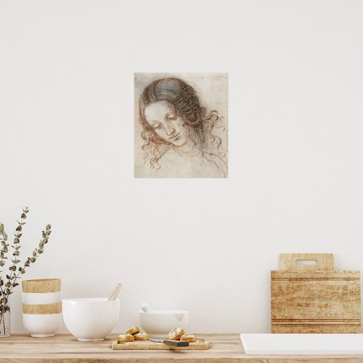 Leonardo Head of Woman Drawing Poster (Keuken)
