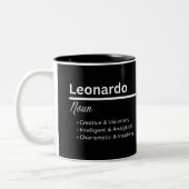 Leonardo Jongensnaam Definitie Gepersonaliseerde M Tweekleurige Koffiemok (Links)