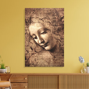 Leonardo La Scapigliata Renaissanceschilderij op c Canvas Afdruk