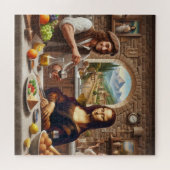 Leonardo maakt diner voor Mona Lisa Legpuzzel (Horizontaal)