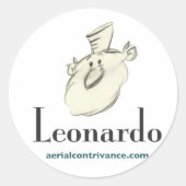 Leonardo Ronde Sticker (Voorkant)