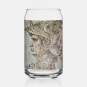 Leonardo’s Helmeted Warrior bierblikje Blikvorm Glas (Voorkant)