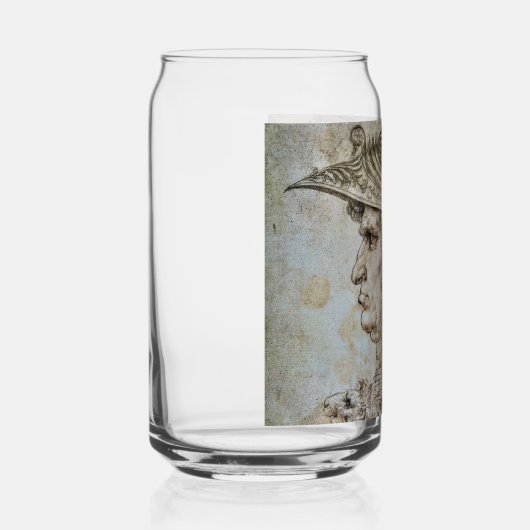 Leonardo’s Helmeted Warrior bierblikje Blikvorm Glas (Rechts)