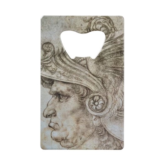 Leonardo’s Helmeted Warrior  Creditkaart Flessenopener (Voorkant)