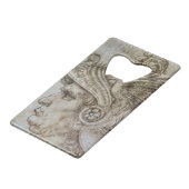 Leonardo’s Helmeted Warrior  Creditkaart Flessenopener (Voorkant Gekanteld)