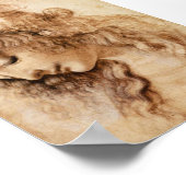Leonardo Sketch van een vrouwenhoofd Poster (Hoek)