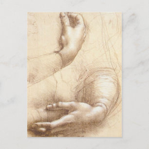 Leonardo-Study-of-hands Briefkaart