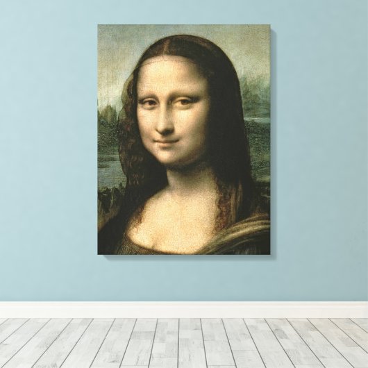 Leonardo Vinci | Mona Lisa, c.1503-6 Canvas Afdruk (Insitu (Houten vloer))