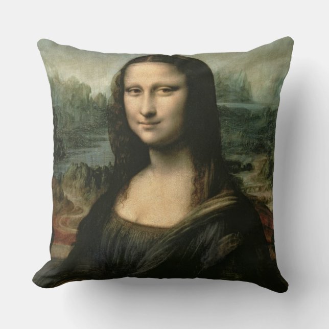 Leonardo Vinci | Mona Lisa, c.1503-6 Kussen (Voorkant)