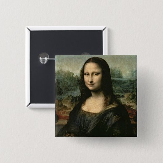 Leonardo Vinci | Mona Lisa, c.1503-6 Vierkante Button 5,1 Cm (Voorkant /achterkant)