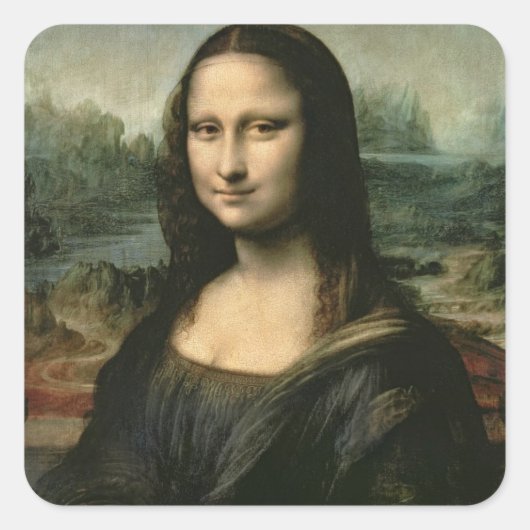 Leonardo Vinci | Mona Lisa, c.1503-6 Vierkante Sticker (Voorkant)