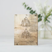 Leonardo Vinci- Studies over de gebouwen van de ce Briefkaart (Staand voorkant)