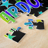 "LEONARDO" voornaam, geun "HAPPY BIRTHDAY" Legpuzzel (Zijkant)