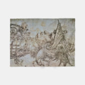 Leonardo's geharnaste krijger fleece deken (Voorkant (Horizontaal))