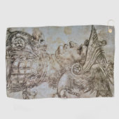 Leonardo's geharnaste krijger golfhanddoek (Horizontaal)