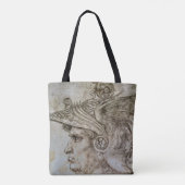 Leonardo's Helm Dragende Krijger Tote Bag (Achterkant)