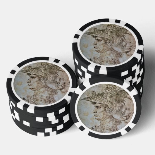 Leonardo's Helmeted Warrior Poker-chip Poker Chips (Opstapeling)