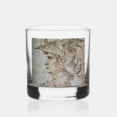 Leonardo's Helmeted Warrior Whiskey Glass Whisky Glas (Voorkant)