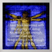 Leonardo's Vitruvian Man Blue Poster (Voorkant)