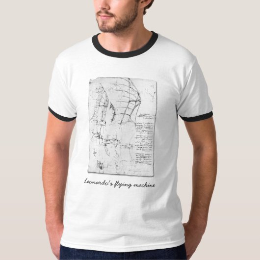 Leonardo's vliegmachine t-shirt (Voorkant)
