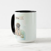 Leonberger Aquarel Gepersonaliseerde Hond Mok (Voorkant links)