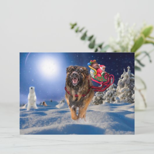 Leonberger bewaart Kerstmis de Vlakke Kaart van de (Staand voorkant)