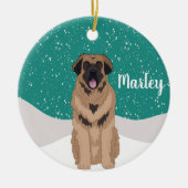 Leonberger Christmas Ceramic Ornament (Voorkant)