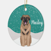 Leonberger Christmas Ceramic Ornament (Links)