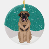 Leonberger Christmas Ceramic Ornament (Achterkant)