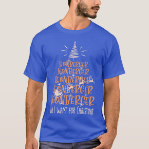 Leonberger Christmas Hondenras Christmasree retro T-shirt