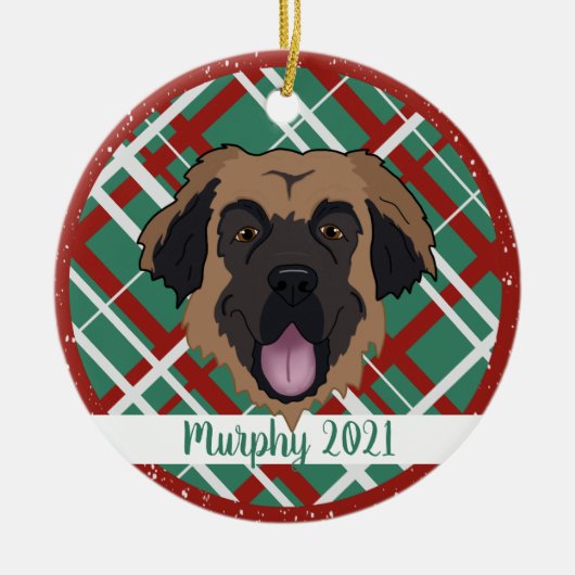 Leonberger Christmas Keramisch Ornament (Voorkant)