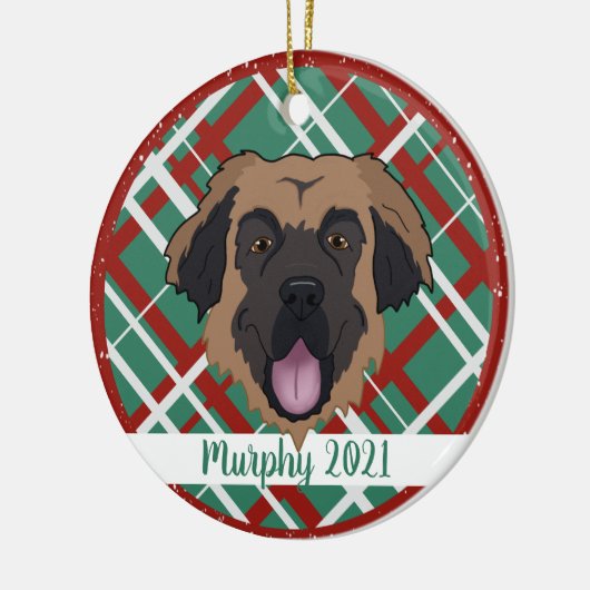 Leonberger Christmas Keramisch Ornament (Links)