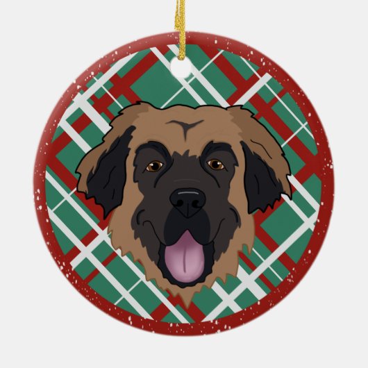 Leonberger Christmas Keramisch Ornament (Achterkant)