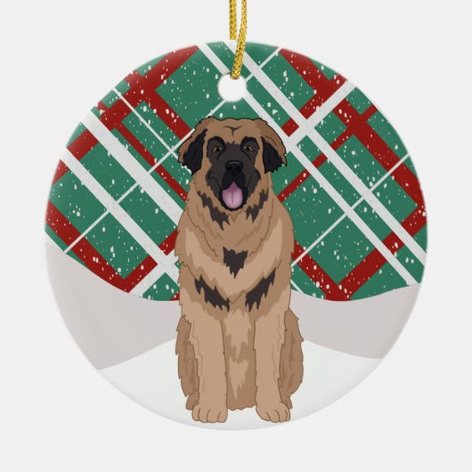 Leonberger Christmas Keramisch Ornament (Voorkant)