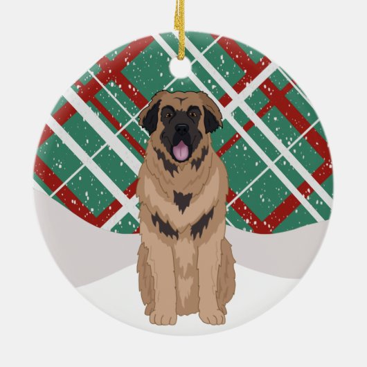 Leonberger Christmas Keramisch Ornament (Achterkant)