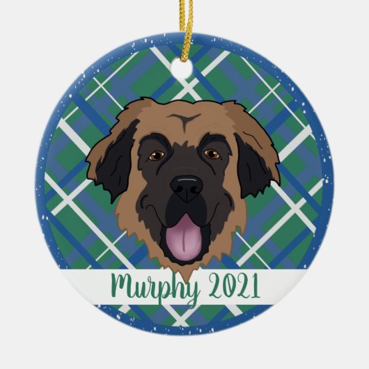 Leonberger Christmas Keramisch Ornament (Voorkant)
