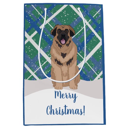 Leonberger Christmas Medium Cadeauzakje (Voorkant)