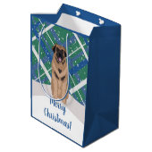 Leonberger Christmas Medium Cadeauzakje (Achterkant Gekanteld)