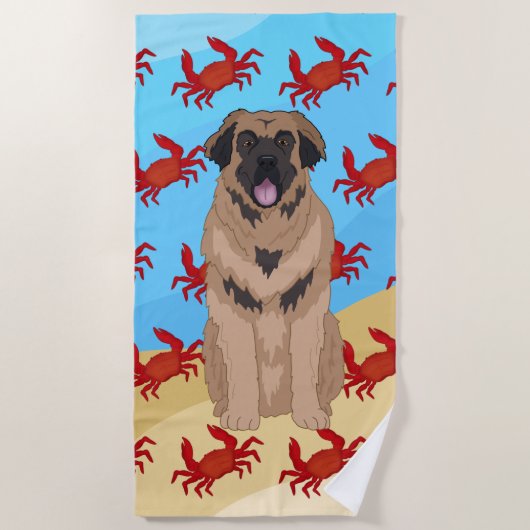 Leonberger Crabs Strandlaken (Voorkant)