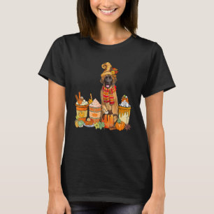 Leonberger die Pet met koffiebekers Herfst pomp T-shirt