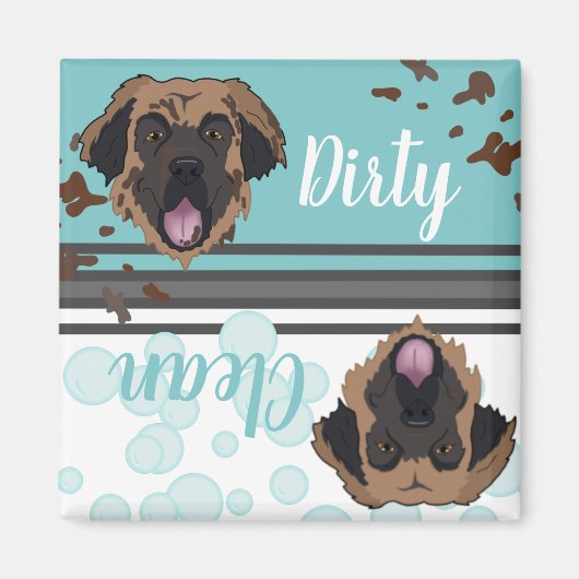 Leonberger Dirty/Clean Dishwasmachine Magneet (Voorkant)